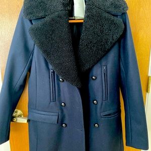 A.L.C. PCoat with removable shearling collar.